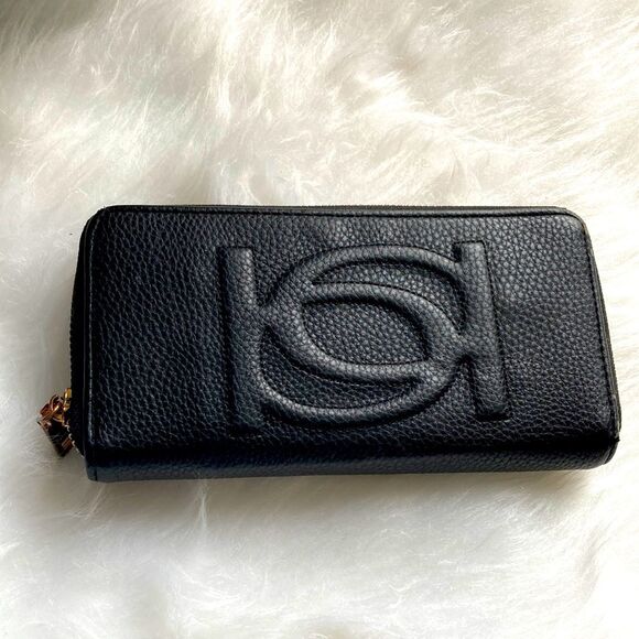 Bebe monogrammed Black Zippered Wallet - Picture 1 of 15